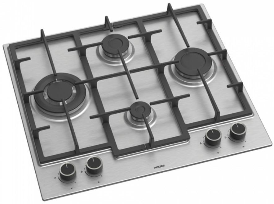 Plita pe gaz incorporabila Wolser WL-F 6408 TURBO INOX FFD Romb