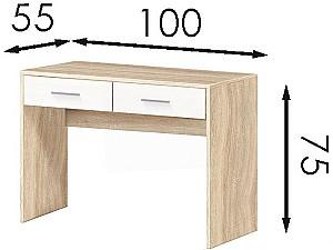 Masa de birou Modern Tennessee 2S 100cm Stejar Sonoma (Bej)/Alb
