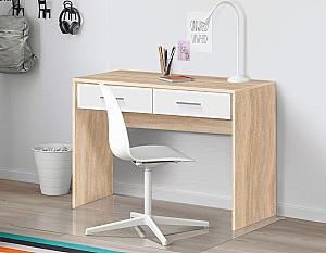 Masa de birou Modern Tennessee 2S 100cm Stejar Sonoma (Bej)/Alb