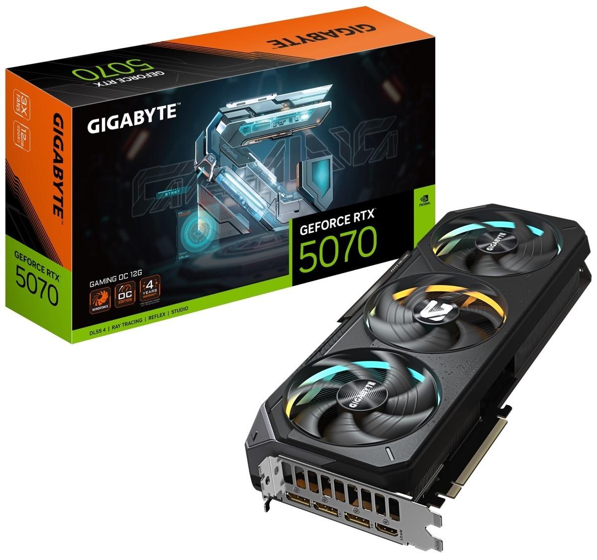 Placa video Gigabyte GeForce RTX 5070 GAMING OC 12G (GV-N5070GAMING OC-12GD)