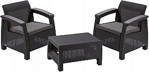 Set mobila de gradina Keter Corfu Weekend Graphite/Gray