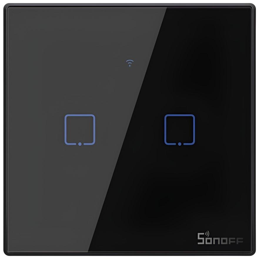 Intrerupator inteligent Sonoff TX Series 2-Gang Black