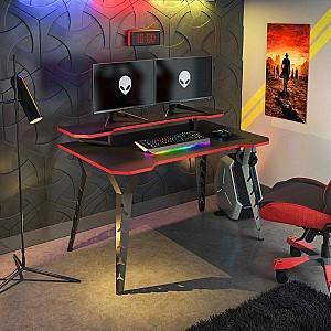 Masa gaming Rafevi Tuyan (cu suport monitor) Negru / Rosu