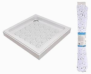 Covoras de baie Tendance Bubbles Alb