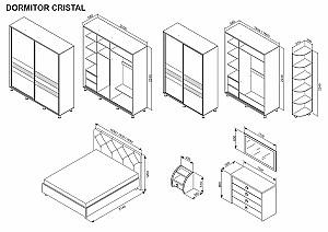 Set dormitor Ambianta Cristal Sonoma Inchis