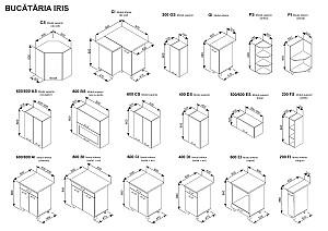Set mobila bucatarie Ambianta Iris 1.7/2.4 m (bardolino)