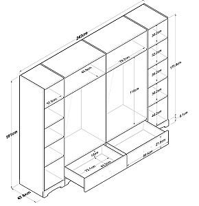Dulap Mirage Meble F4 M25 M Nuc (Maro)/Alb
