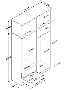 Dulap Mirage Meble BA121 S 8D2S Nuc (Maro)/Alb