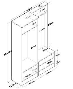 Antreu Mirage Meble P6 M5 Nuc (Maro)/Alb