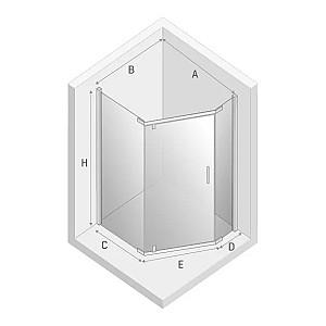 Cabina de dus New Trendy New Komfort Pentagonal 90x90x195 Hinged 8mm K-0804 (18683)