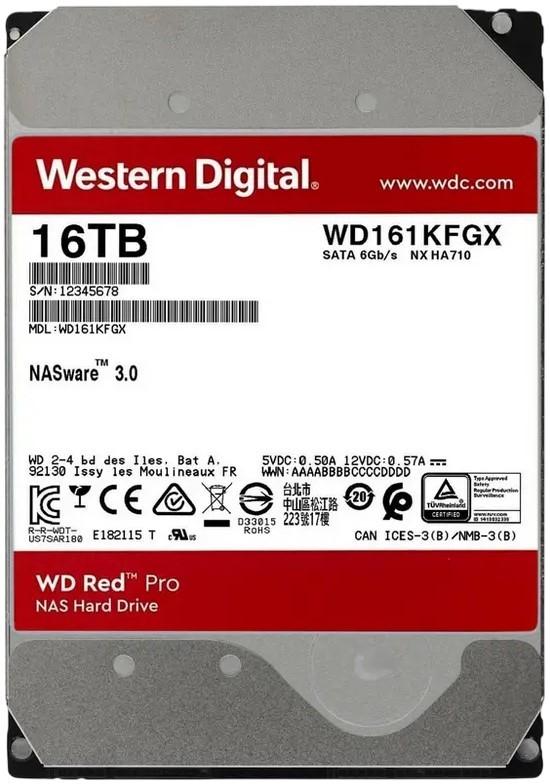 HDD WESTERN DIGITAL WD Red Pro 16TB (WD161KFGX)