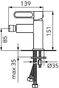 Baterie pentru bideu FDESIGN Zaffiro White FD1-ZFR-6-33 (05428)