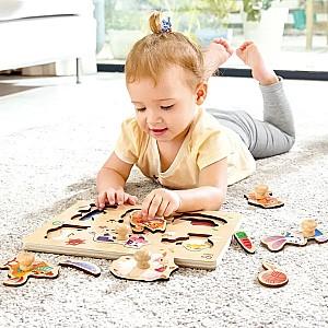 Puzzle Hape Desteptel Curtea Fermierului 13 piese