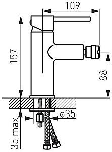 Baterie pentru bideu FDESIGN Flusso Gold FD1-FLS-6-55 (19062)