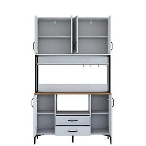 Set mobila bucatarie Mirage Meble JE169 Alb/Nuc (Bej)