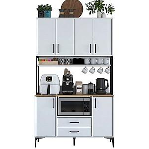 Set mobila bucatarie Mirage Meble JE169 Alb/Nuc (Bej)