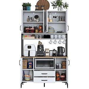 Set mobila bucatarie Mirage Meble JE169 Alb/Nuc (Bej)