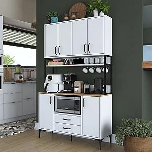 Set mobila bucatarie Mirage Meble JE169 Alb/Nuc (Bej)