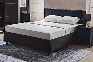 Pat Ambianta Coral 1.6 m Negru + Saltea Salt Confort Clasic 160x200