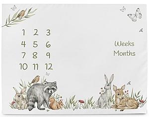 Covoras de joaca copii Ceba Baby Milestone Mat Basic Animals