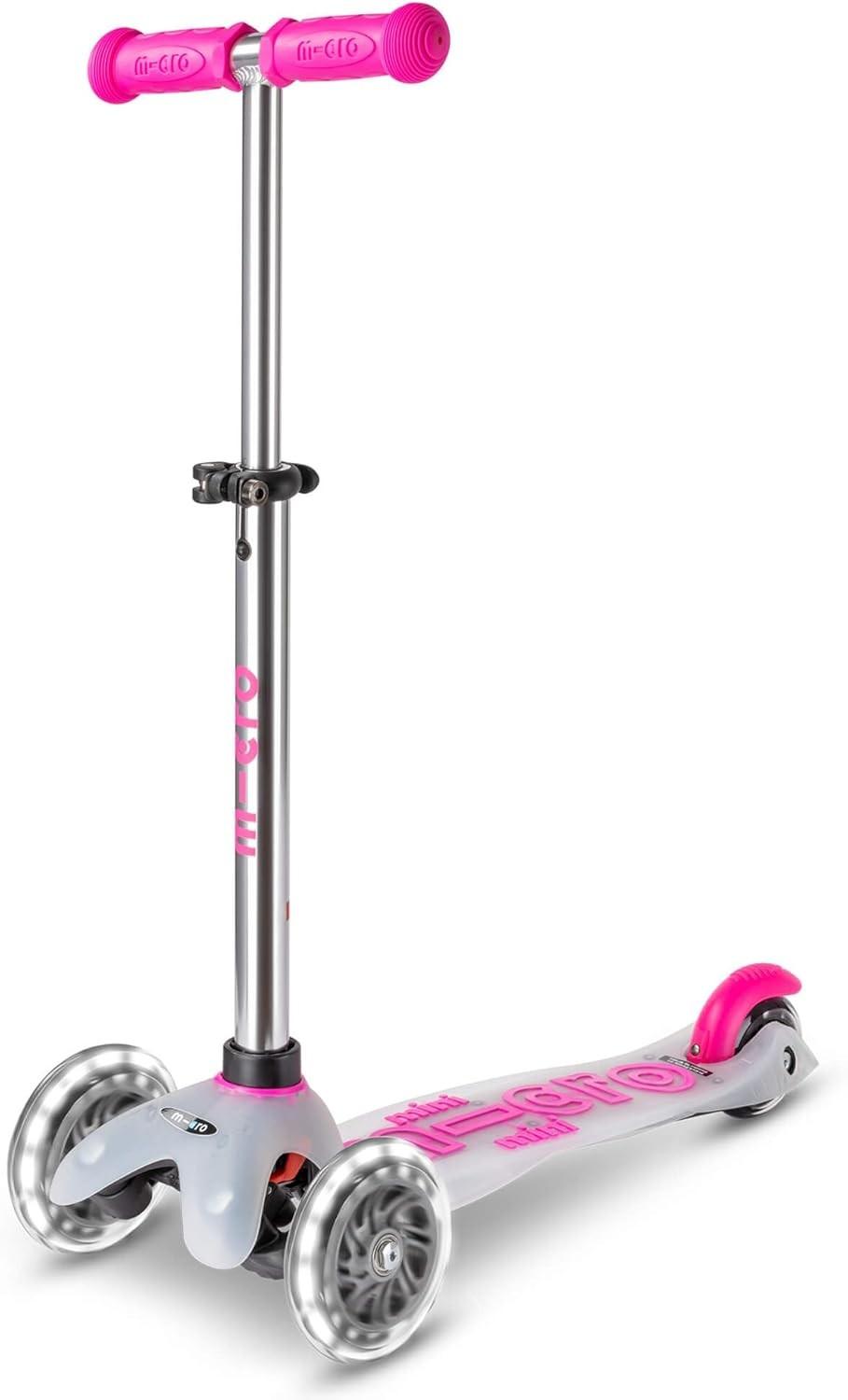 Trotineta Micro Mini Deluxe Flux LED Neon Pink