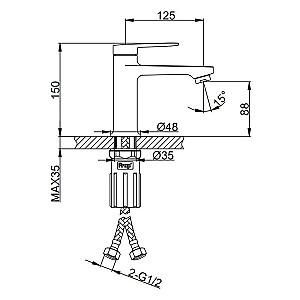Baterie pentru lavoar Frap F1085