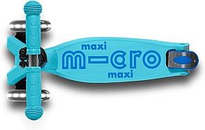 Trotineta Micro Maxi Deluxe Foldable LED Bright Blue