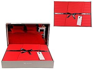 Albituri de pat New Home Euro 2 NH Stripe Satin red