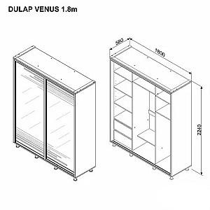Dulap-cupe Ambianta Venus 1.8 m Alb