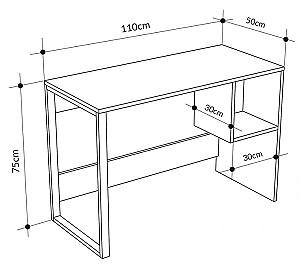 Masa de birou DECO Model 4 Black (Negru) / Sapphire Oak (Stejar)