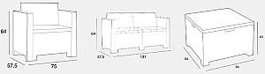 Set mobila de gradina BICA Colorado 2 Graphite