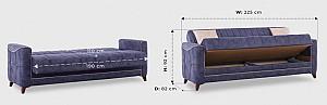Canapea Fabulous Acelya 3 locuri 50-100 Gri-Albastru