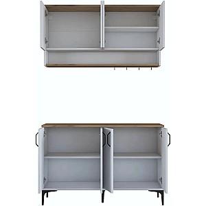 Set mobila bucatarie Mirage Meble JE204 (White/Walnut)