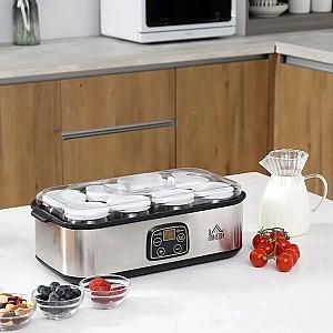 Aparat de facut iaurt HomCom 800-089V90 (Silver)