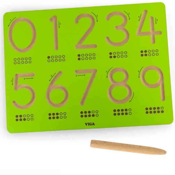 Tabla de scris pentru copii VIGA cifre și indicator pentru scriere corectă 44698