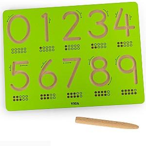 Tabla de scris pentru copii VIGA cifre și indicator pentru scriere corectă 44698