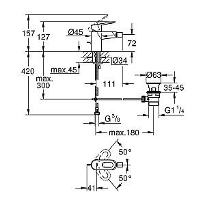 Baterie pentru bideu Grohe Bauloop 23338000
