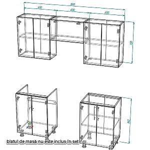 Set mobila bucatarie Smartex K1 180 cm Alb