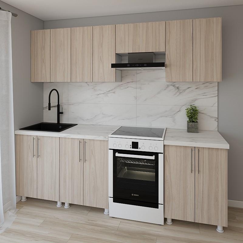 Set mobila bucatarie Smartex K1 240 cm Stejar Deschis