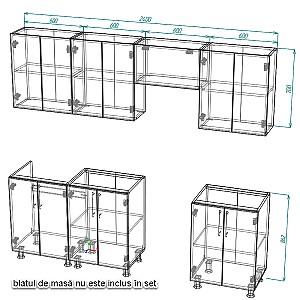 Set mobila bucatarie Smartex K1 240 cm Stejar Deschis