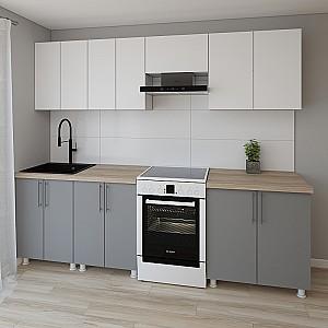 Set mobila bucatarie Smartex K1 260 cm Alb / Grafit
