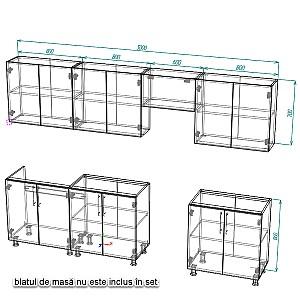 Set mobila bucatarie Smartex K1 300 cm Stejar Deschis