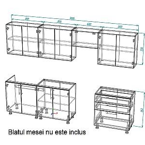 Set mobila bucatarie Smartex K2 300 cm Grafit