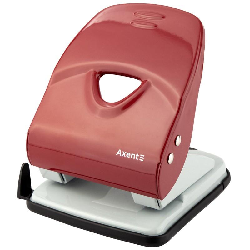 Perforator Axent Exakt-2, 40 coli, roșu, 3940-06-A