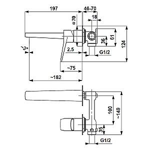 Baterie pentru lavoar Armatura Malaga Alb 124002