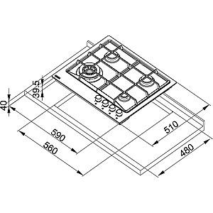 Plita pe gaz incorporabila Franke FHNE 604 3G TC XS C (106.0155.167)