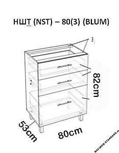Set mobila bucatarie PS Blum 2.8 m (MDF lucioasa) Bianco