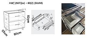 Set mobila bucatarie PS Blum 2.4 m (MDF lucioasa) Alb / Negru