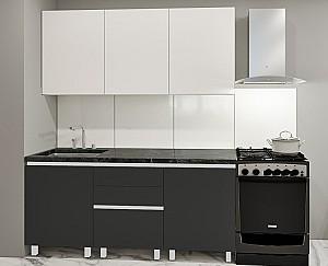 Set mobila bucatarie PS Gola-0 (Trendy Panel) 1.8 m White(Alb)/Storm Grey(Gri)