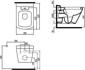 Vas WC Bien Banyo Neptun Alpine White+Capac Salvo Monoslim